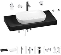 Комплект мебели для ванной комнаты с раковиной Wellsee Genuine Tree 201014231