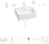 Раковина для ванной Wellsee Graceful Pro в наборе 9 в 1 201006685