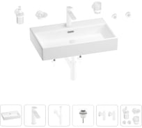 Раковина для ванной Wellsee Graceful Pro в наборе 9 в 1 201006735