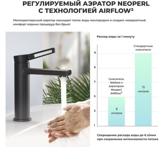 Раковина для ванной Wellsee FreeDom в наборе 9 в 1 201006847