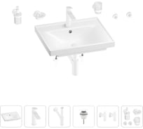 Раковина для ванной Wellsee FreeDom в наборе 9 в 1 201006905