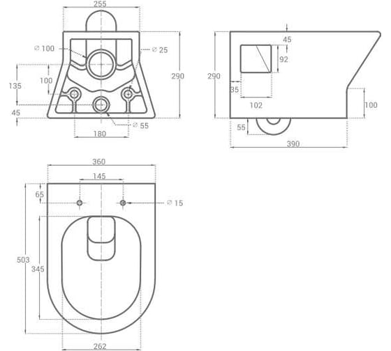 Подвесной унитаз GooD DooR COMPAKT (сиденье дюропласт с микролифтом) УНИ0001