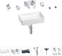 Раковина для ванной Wellsee Pure BY Wellsee в наборе 8 в 1 201006281