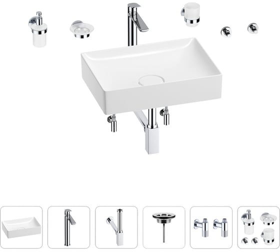 Раковина для ванной Wellsee Pure BY Wellsee в наборе 9 в 1 201006371 1