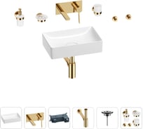 Раковина для ванной Wellsee Pure BY Wellsee в наборе 8 в 1 201006288