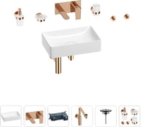 Раковина для ванной Wellsee Pure BY Wellsee в наборе 8 в 1 201006344
