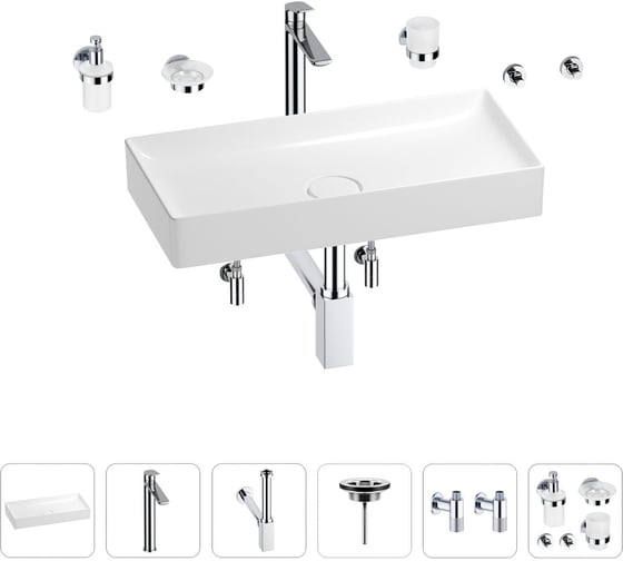 Раковина для ванной Wellsee Pure BY Wellsee в наборе 9 в 1 201006471 1