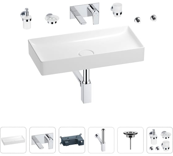 Раковина для ванной Wellsee Pure BY Wellsee в наборе 8 в 1 201006481 1