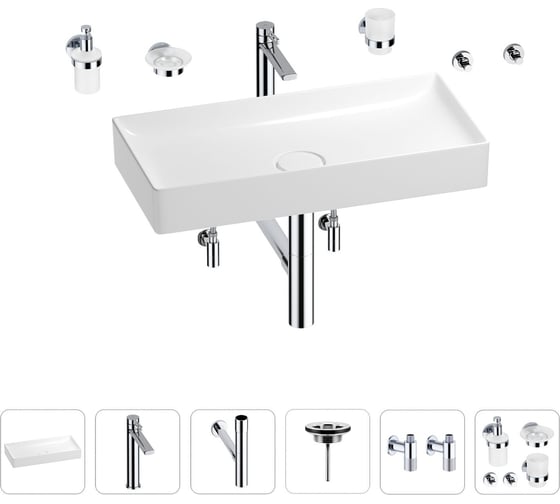 Раковина для ванной Wellsee Pure BY Wellsee в наборе 9 в 1 201006496 1