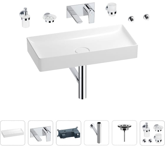 Раковина для ванной Wellsee Pure BY Wellsee в наборе 8 в 1 201006501 1