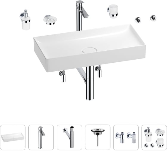 Раковина для ванной Wellsee Pure BY Wellsee в наборе 9 в 1 201006491 1