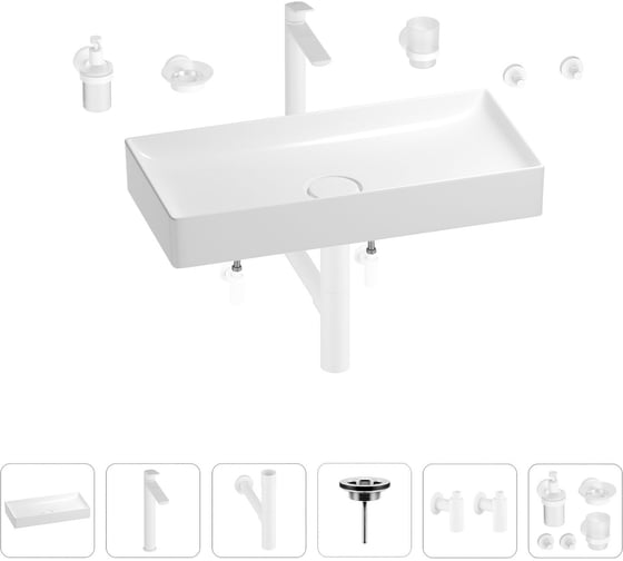 Раковина для ванной Wellsee Pure BY Wellsee в наборе 9 в 1 201006495 1