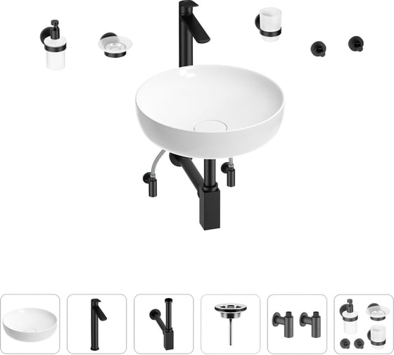 Раковина для ванной Wellsee Chalice Perfection в наборе 9 в 1 201006147 1