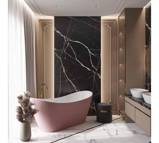 Отдельно стоящая акриловая ванна Teymi Ellie 170x80x73, розовая матовая T130117 ЦБ-00268804