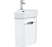 Тумба с раковиной Onika Айленд 35 подвесная, белая, угловая (ум. Line) 103502