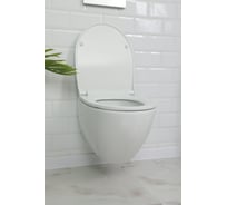 Готовое решение: инсталляция с белой кнопкой смыва и подвесной безободковый унитаз Concorde с сиденьем из дюропласта Alcora SAN85+P04 WHITE 70CO03052