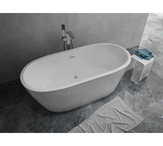 Отдельно стоящая ванна Aima Tondo 174x80 см, с подсветкой, белая 01тон17480с