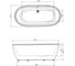 Отдельно стоящая ванна Aima Tondo 174x80 см, с подсветкой, белая 01тон17480с 10