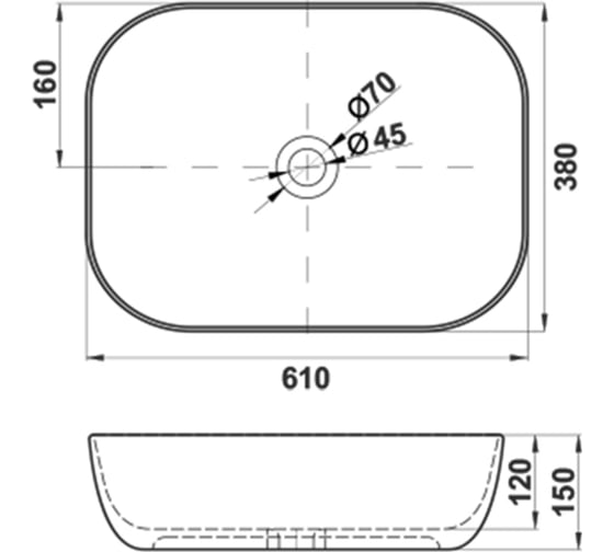 Раковина MELANA mln-320362b 320362B-805