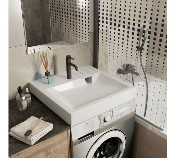 Раковина над стиральной машиной GreenStone sirius 600x600 с кронштейнами GS-S600х600