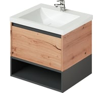 Подвесная тумба с раковиной ИТАНА Amelia 2.0 60 580x476x532 дуб эвок прибрежный 4657792957584