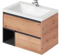 Подвесная тумба с раковиной ИТАНА Amelia 2.0 75 743x474x530 дуб эвок прибрежный 4657792957591