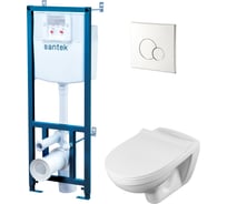 Унитаз Santek БОРЕАЛЬ ПЭК подвесной, с сиденьем soft close 1.WH50.1.544, 00000067921 1WH501544