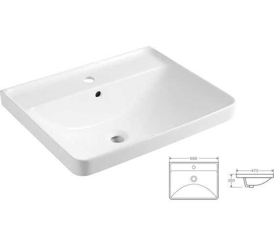 Комплект Azario тумба Ника 60 (600x560x475) подвесная с раковиной Monte 60 00080143