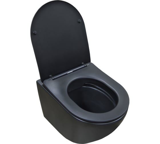 Подвесной безободковый унитаз Azario Gloria матовый чёрный AZ-2003 00073892