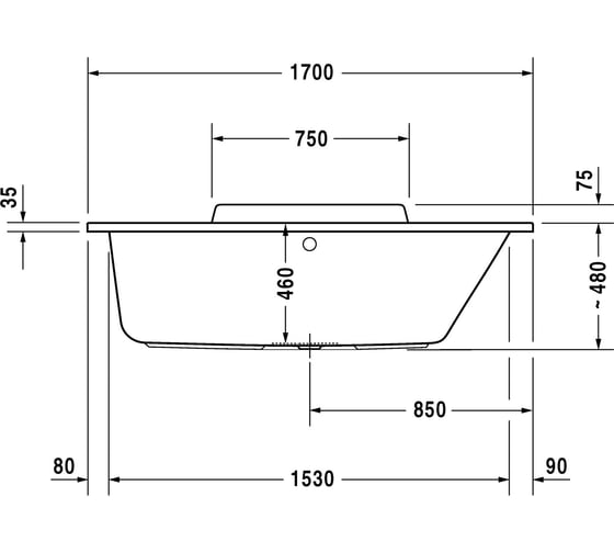 Ванна Duravit DURASTYLE 1700х750мм 700297000000000 00000029865