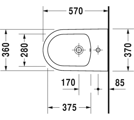 Подвесное биде Duravit ME by Starck 2288150000 00000040971