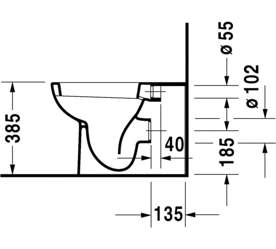 Пристенный унитаз Duravit D-CODE 2115090000 00000004429