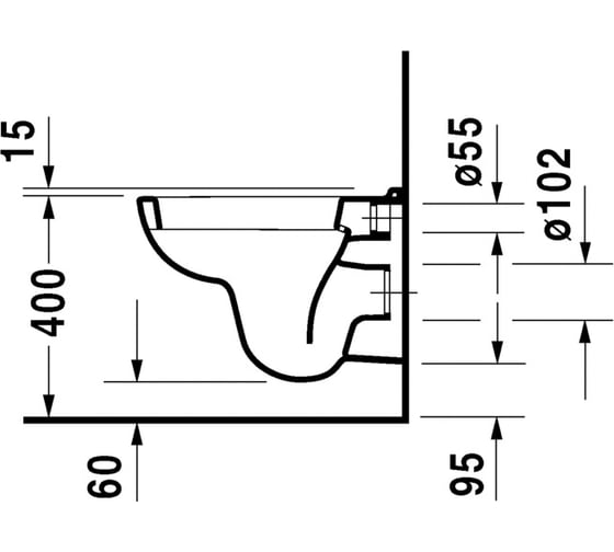 Подвесной унитаз компакт Duravit D-CODE 2211090000 00000004456