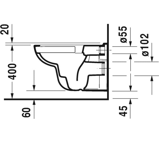 Подвесной унитаз Duravit Set D-Code 45700900A1 00000053257