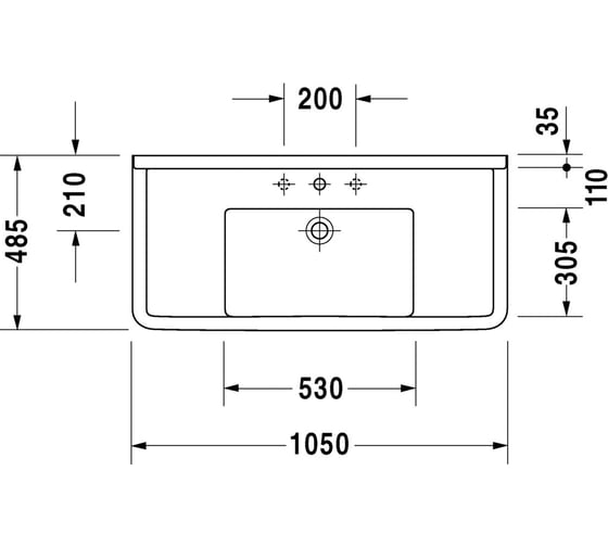 Раковина Duravit STARСK 3 без крепления 0304100000 00000003999