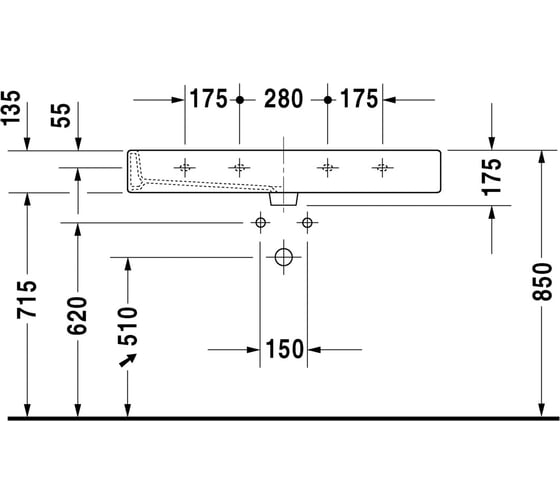 Раковина для мебели Duravit VERO 0454100000 00000004166