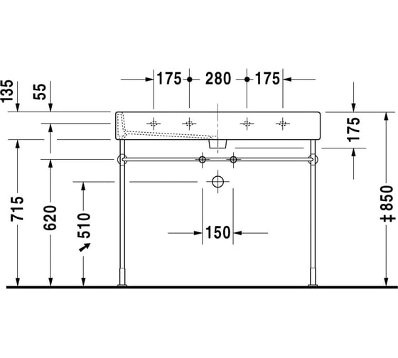 Раковина для мебели Duravit VERO 0454100000 00000004166