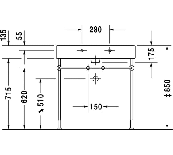Раковина для мебели Duravit VERO 0454800000 00000004195