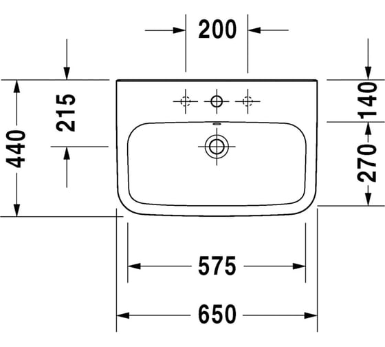 Раковина с переливом Duravit DURASTYLE 2319650000 00000029841