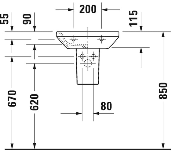 Раковина без перелива Duravit DURASTYLE 0708450000 00000029844