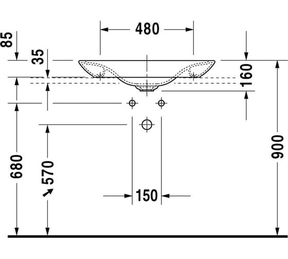 Накладная раковина Duravit PURAVIDA 0369700000 00000004079