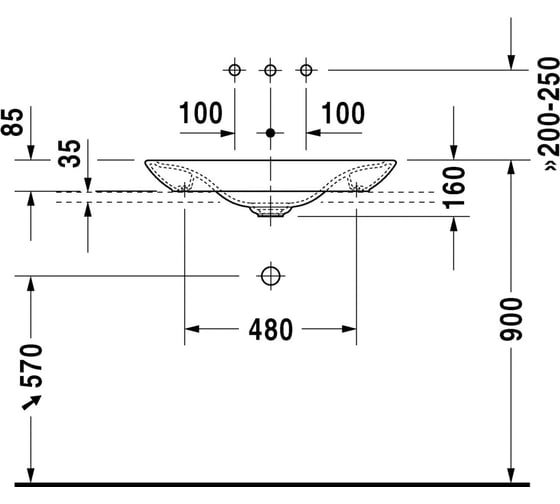Накладная раковина Duravit PURAVIDA 0369700000 00000004079