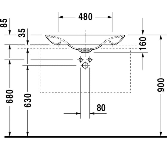 Накладная раковина Duravit PURAVIDA 0369700000 00000004079
