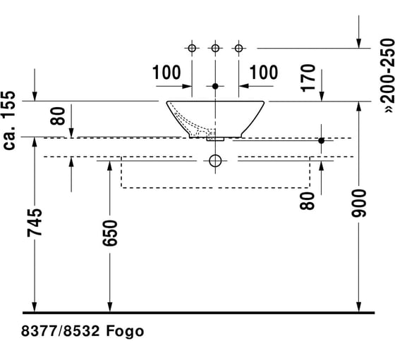 Раковина для мебели Duravit BACINO 0325420000 00000004046