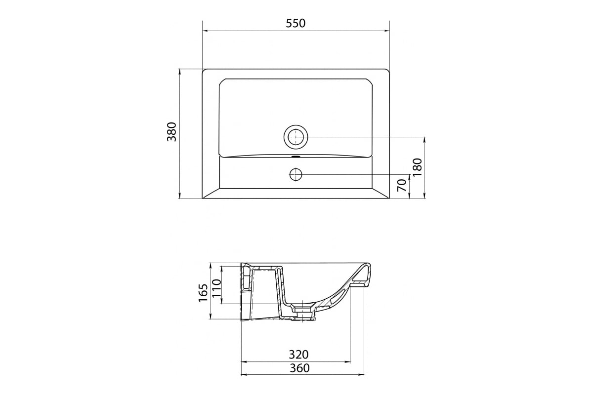 Умывальник Акватон Тигода-55 мини 1WH302127, 00000062494 - выгодная ...