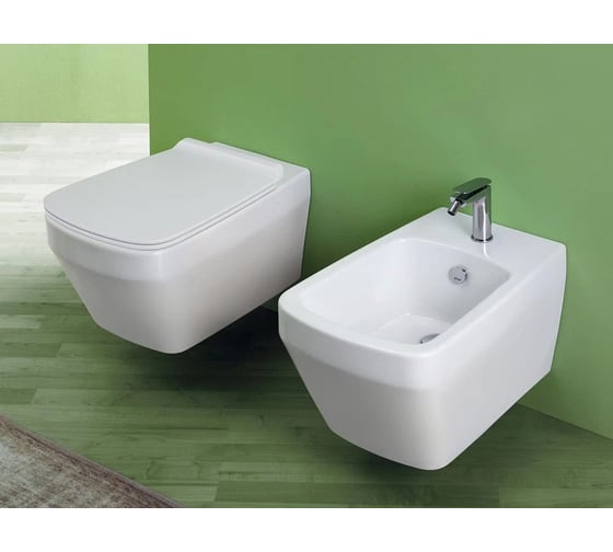 Подвесной безободковый унитаз Simas Baden Baden 56x36 см с креплением F85, цвет белый 00076704