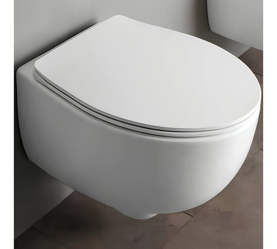 Подвесной безободковый унитаз Simas Bormio 52x35 см с креплением F85, цвет белый 00076687