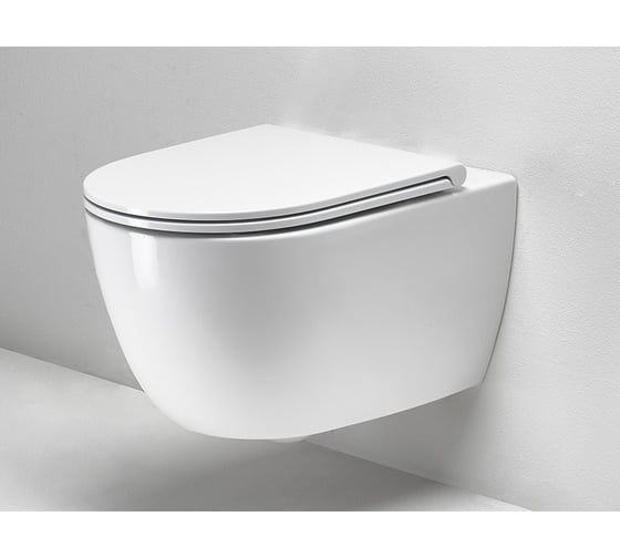 Подвесной безободковый унитаз Simas Trevi 37x56 см с креплением F85, цвет белый 00084319