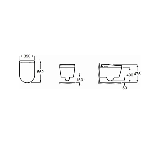 Электронный подвесной унитаз-биде ROCA In-Wash Inspira 803060001 00000052344