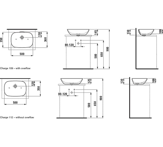 Раковина Laufen 500х350х120 мм 8.1230.2.000.109.1, 00000015255